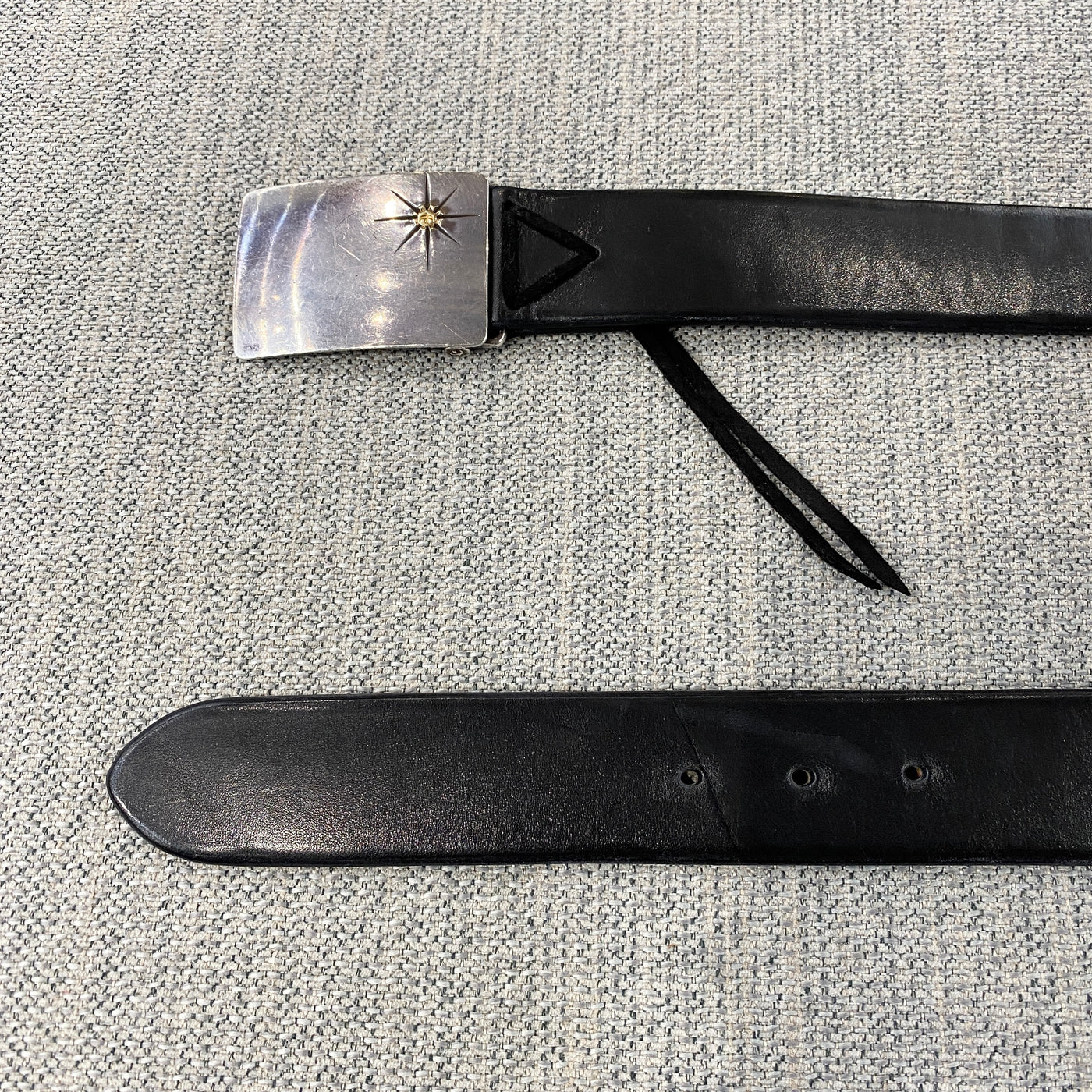 ゴローズ goro's [特注][OLD]4cm可動式角バックルベルト(黒)※ネーム、1995年号、革新品